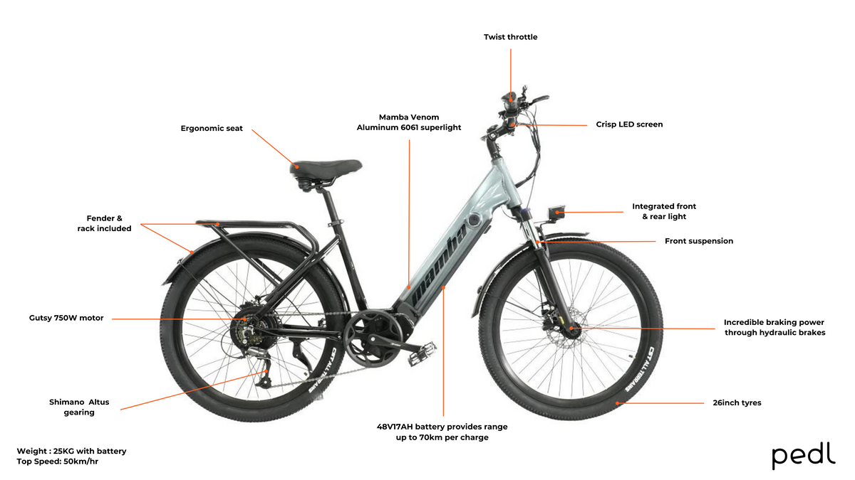 Mamba Savannah Step-Through E-Bike, photo 9