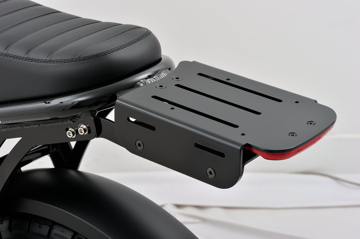 Steel rear rack and rear light
