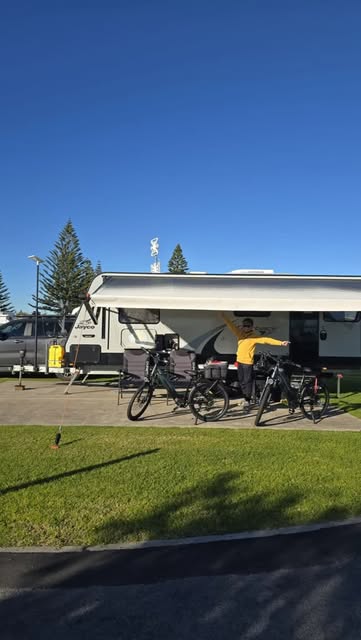 Mamba riders at a campsite