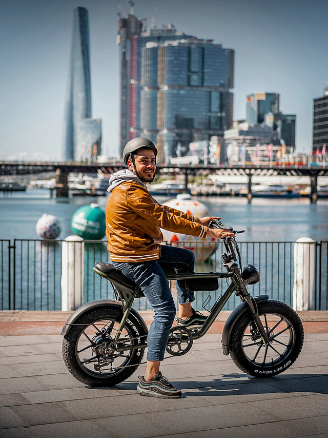 A rider on a Mamba Sahara at Darling Harbour